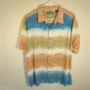 Campia Men’s XL Hawaiian Shirt Rayon Short Sleeve Gradient Palm Tree Casual